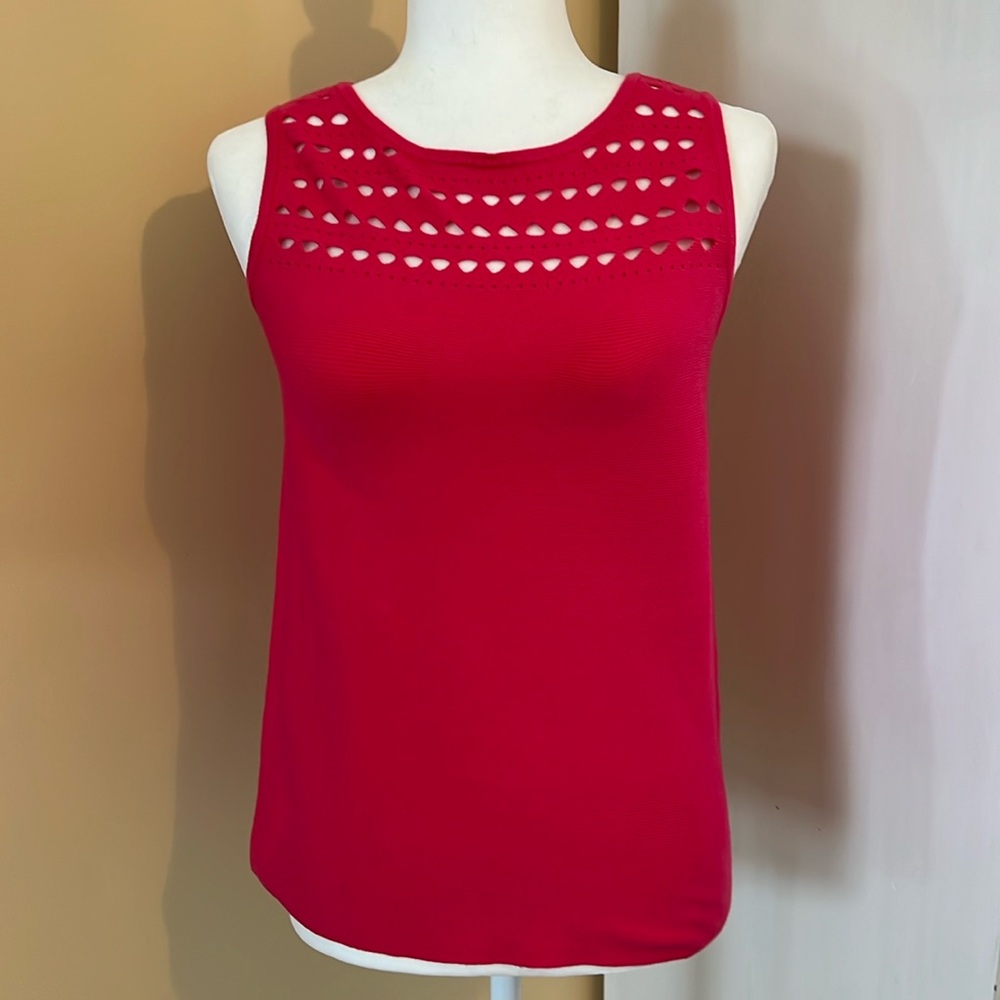 NWT Chicos watermelon pink sweater tank. Size 00.